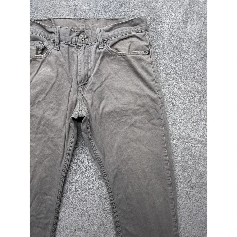 Levis 514 Jeans Mens Measured 33x28 Gray Straight Leg 100% Cotton Denim‎ Casual